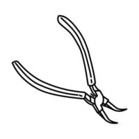 Circlip Pliers Icon. Doodle Hand Drawn or Outline Icon Style vector