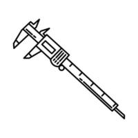 Digital Caliper Icon. Doodle Hand Drawn or Outline Icon Style vector