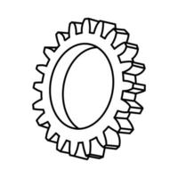 Gear Icon. Doodle Hand Drawn or Outline Icon Style vector