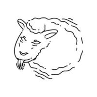 Farming sheep icon. hand drawn icon set, outline black, vector