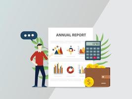 annual report concept with people give presentation vector