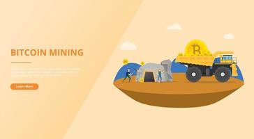 bitcoin mining concept for website template design with miner vector