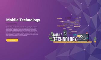 mobile technology concept for website template landing homepage vector