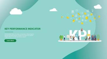 key performance indicator concept website template banner design vector