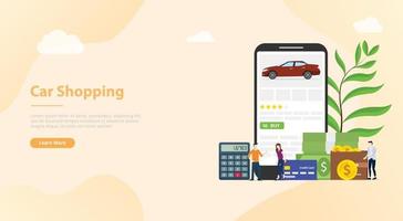 online car shopping e-commerce technology with smartphone app