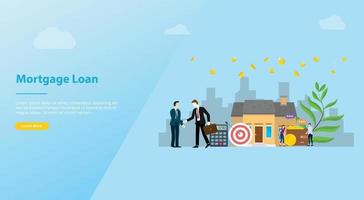 mortgage loan or home real estate buy concept for website template vector