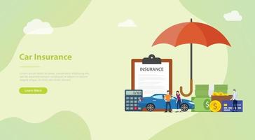 car insurance concept with people men and woman with cars vector