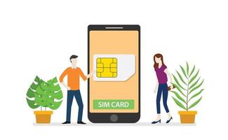 tarjeta sim o red de tecnología móvil simcard vector