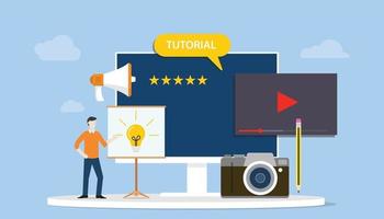 professional tutorial training development or creation concept vector