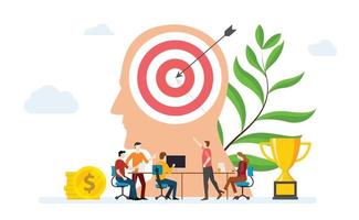 customer target mind team business development for marketing concept vector