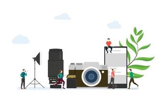 digital photography concept with some tools and icon for photograph vector