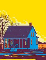 House in George Washington Carver National Monument USA WPA Poster Art vector