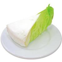 Cheese with lettuce isolated over white photo