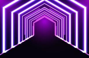 Abstract geometric lines with neon light effect for cyberpunk concept vector