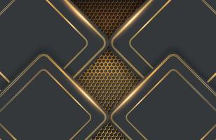 fondo geométrico abstracto negro y dorado vector