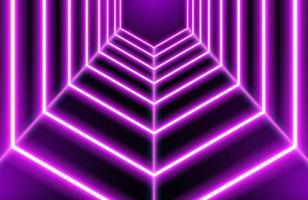 Abstract geometric lines with neon light effect for cyberpunk concept vector