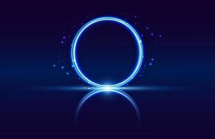 Blue abstract circle light effect isolated on blue background vector