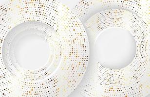 Luxury elegant white background with gold ornament futuristic concept vector