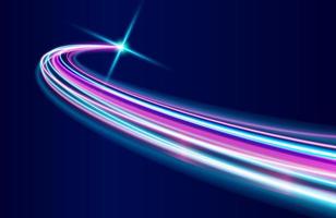colorful light trails with motion blur effect, speed background vector