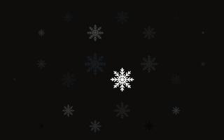 Light Black vector pattern with christmas snowflakes.