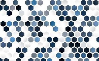 Light BLUE vector background with hexagons.