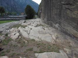 Ancient roman road in Donnas photo