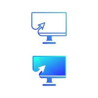 Ilustración de diseño de icono de vector de logotipo de computadora