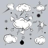 Cloud Comic Book  Design Element Vector