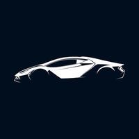 Simple white car illustration design for logo and printing purpose vector