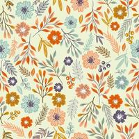 Hand drawn ethnic floral seamless pattern background vector