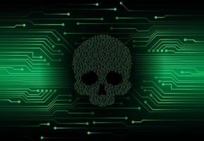 cyber hacker attack background, skull vector