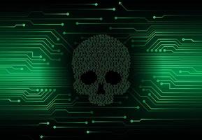 cyber hacker attack background, skull vector