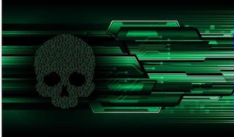 cyber hacker attack background, skull vector