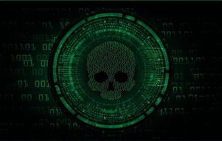 cyber hacker attack background, skull vector