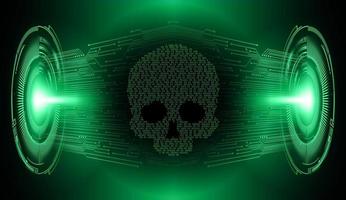 cyber hacker attack background, skull vector