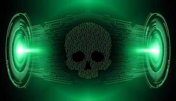 cyber hacker attack background, skull vector