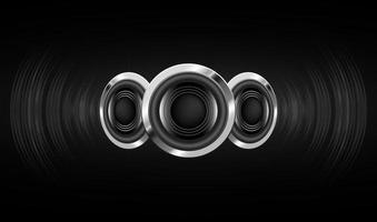 Sound waves oscillating dark light vector