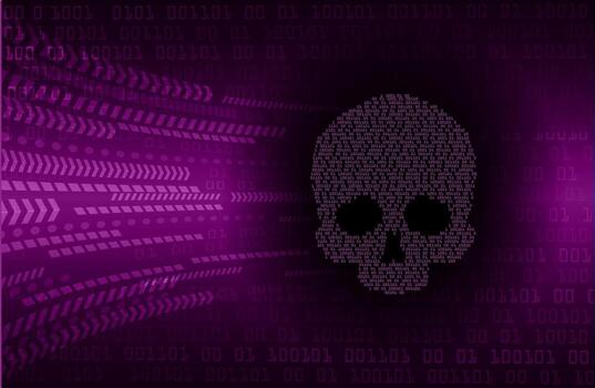 cyber hacker attack background, skull vector