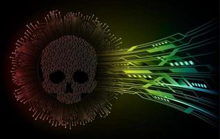 cyber hacker attack background, skull vector