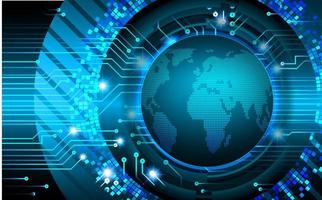 world binary circuit board future technology, blue hud cyber security vector