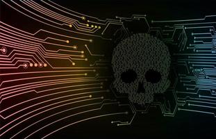 cyber hacker attack background, skull vector