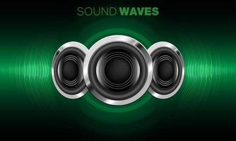 Sound waves oscillating dark light vector