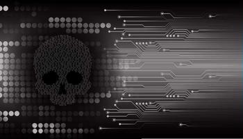 cyber hacker attack background, skull vector