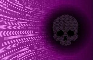 cyber hacker attack background, skull vector