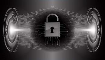 Closed Padlock on digital background, cyber security vector