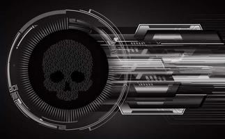 cyber hacker attack background, skull vector