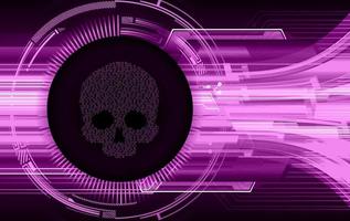 cyber hacker attack background, skull vector