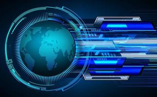 world binary circuit board future technology, blue hud cyber security vector