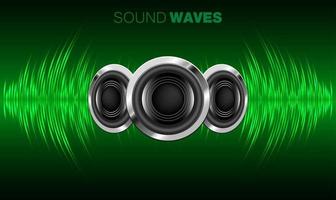 Sound waves oscillating dark light vector