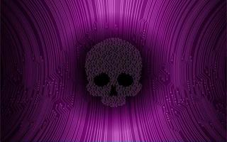 cyber hacker attack background, skull vector